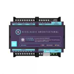 NICOLAUDIE ARCHITECTURAL DINA-DR2 LITE - DMX-интерфейс, 3х DMX512 (512 канала), 5 зон,  99 сцен, USB