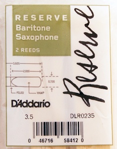 D'Addario Woodwinds Rico DLR0235 Reserve Трости для саксофона баритон, размер 3.5, 2шт, Rico