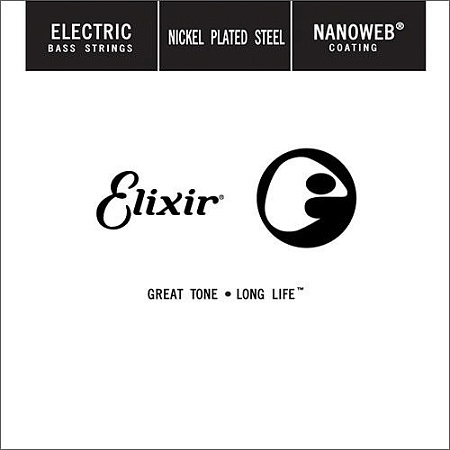 Elixir 15350 Nanoweb Отдельная струна для бас-гитары, никелированная, .050, Elixir