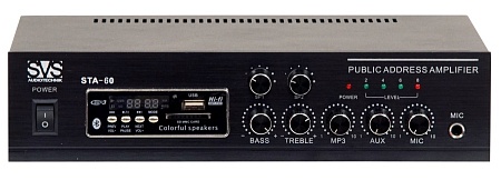 SVS Audiotechnik STA-60 - Радиоузел, 100 В (4, 8, 16 Ом), усилитель мощности 60 Вт, MP3 плеер
