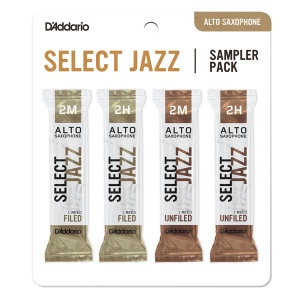 D'Addario Woodwinds Rico DSJ-J2M Select Jazz Набор тростей для саксофона альт, размер 2M-2H, 4шт, Ri