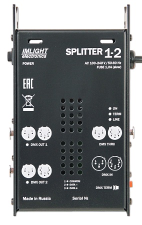 IMLIGHT SPLITTER 1-2 Блок усиления сигнала DMX-512-А, 1 вход, 2 выхода с гальванической развязкой, и
