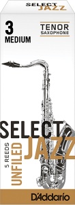 D'Addario Woodwinds Rico RRS05TSX3M Select Jazz Unfiled Трости для саксофона тенор, размер 3.0, сред