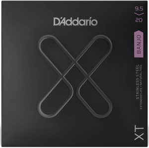 D'Addario XTJ09520 XT Комплект струн для 5-струнного банджо, сталь, 9,5-20, с покрытием, D'Addario