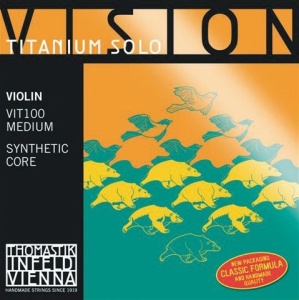 Thomastik VIT100 Vision Titanium Solo Комплект струн для скрипки размером 4/4, среднее натяжение, Th