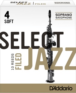 D'Addario Woodwinds Rico RSF10SSX4S Select Jazz Filed Трости для саксофона сопрано, размер 4 мягкие