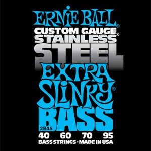 Ernie Ball P02845 Stainless Steel Extra Slinky Комплект струн для бас-гитары, 40-95, сталь, Ernie Ba