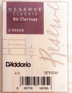 D'Addario Woodwinds Rico DCT0240 Reserve Classic Трости для кларнета Bb, размер 4.0, 2шт., Rico