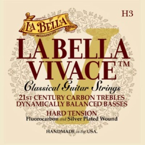 La Bella VIV-H3 Vivace Отдельная 3-ая струна для классической гитары, сильное натяжение, La Bella