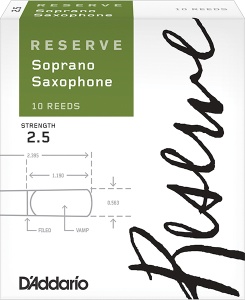 D'Addario Woodwinds Rico DIR1025 Reserve Трости для саксофона сопрано, размер 2.5, 10шт, Rico