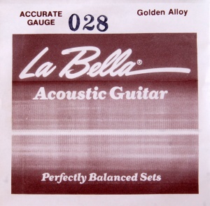 La Bella GW028 Отдельная струна, сталь в бронзовой оплетке, 028, La Bella