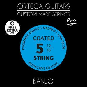 Ortega BJP-5 Комплект струн для банджо, 10-22, с покрытием, Ortega