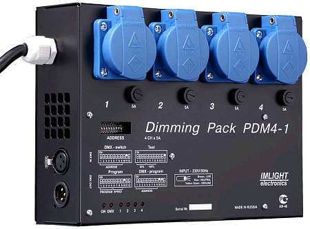 IMLIGHT PDM 4-1 - Блок диммерный цифровой 4 канала по 5А , выход розетки 16А/230В, защита-предохрани