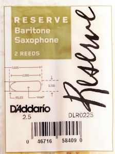 D'Addario Woodwinds Rico DLR0225 Reserve Трости для саксофона баритон, размер 2.5, 2шт, Rico